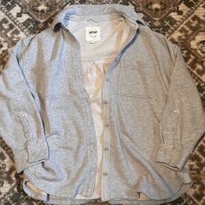 Aerie Light Gray Button-Up Shirt